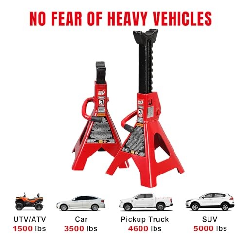 (6,600 LBs) Jack Stands, with Adjustable Lock Car Jack Stand, Fit 3 Ton Basic