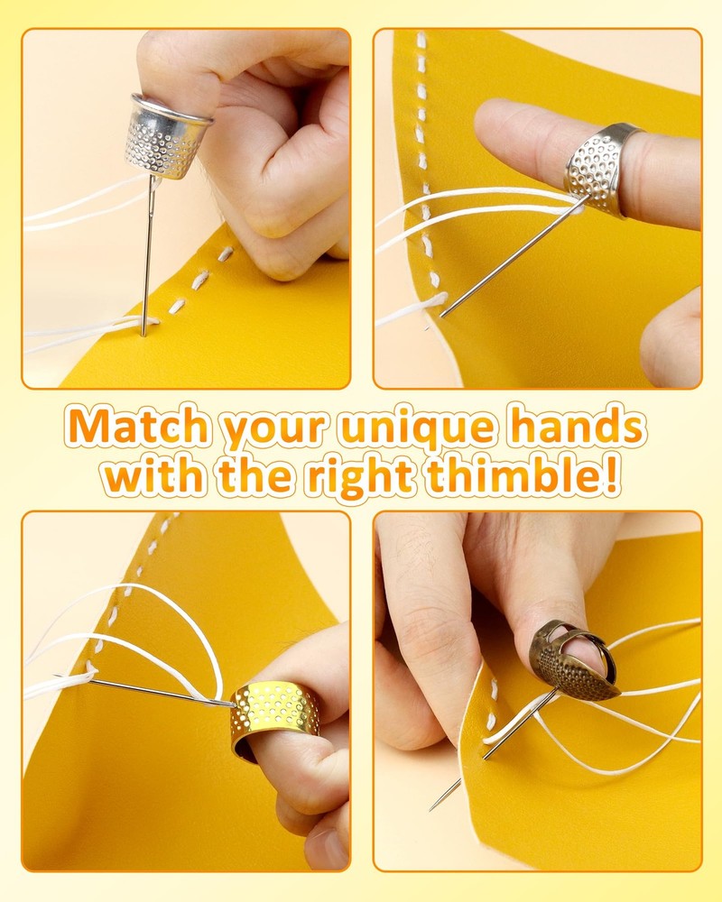 FIVEIZERO Thimble Kit– 7 PCS Sewing Thimbles Universal model, Multiple colors