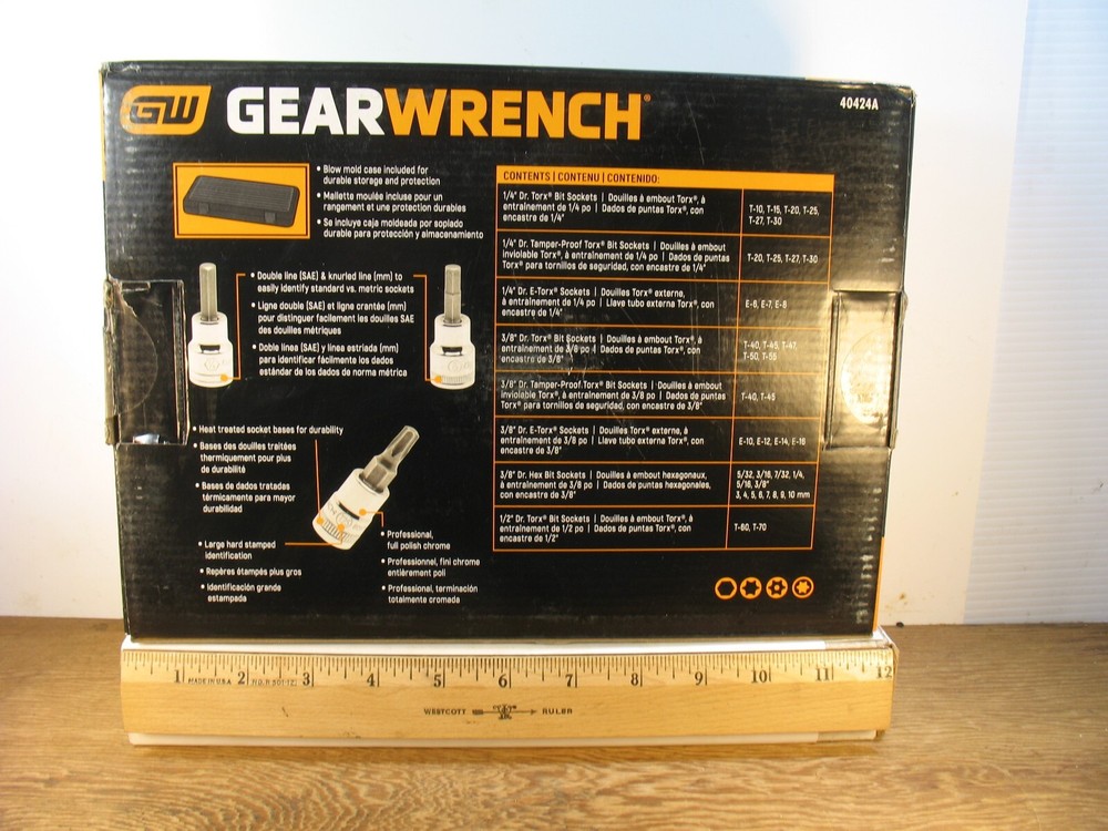 NEW EMPTY Gearwrench 40 pc Hex and Torx Bit Socket Case *EMPTY CASE* 40424A