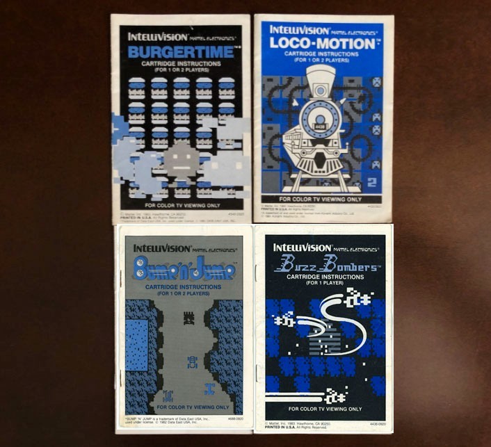 Intellivision Manuals for 1983 Releases from Mattel Electronics