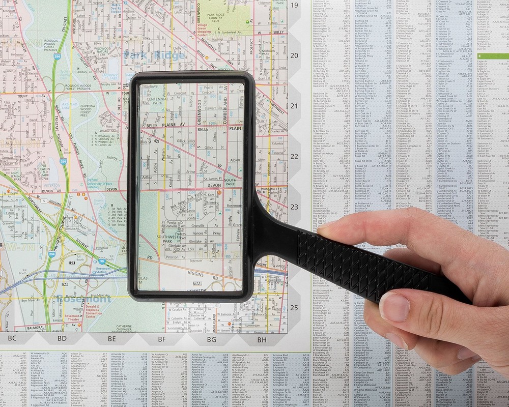 Jumbo Rectangular Handheld Magnifying Glass 3X Magnification – Scratch Resist...