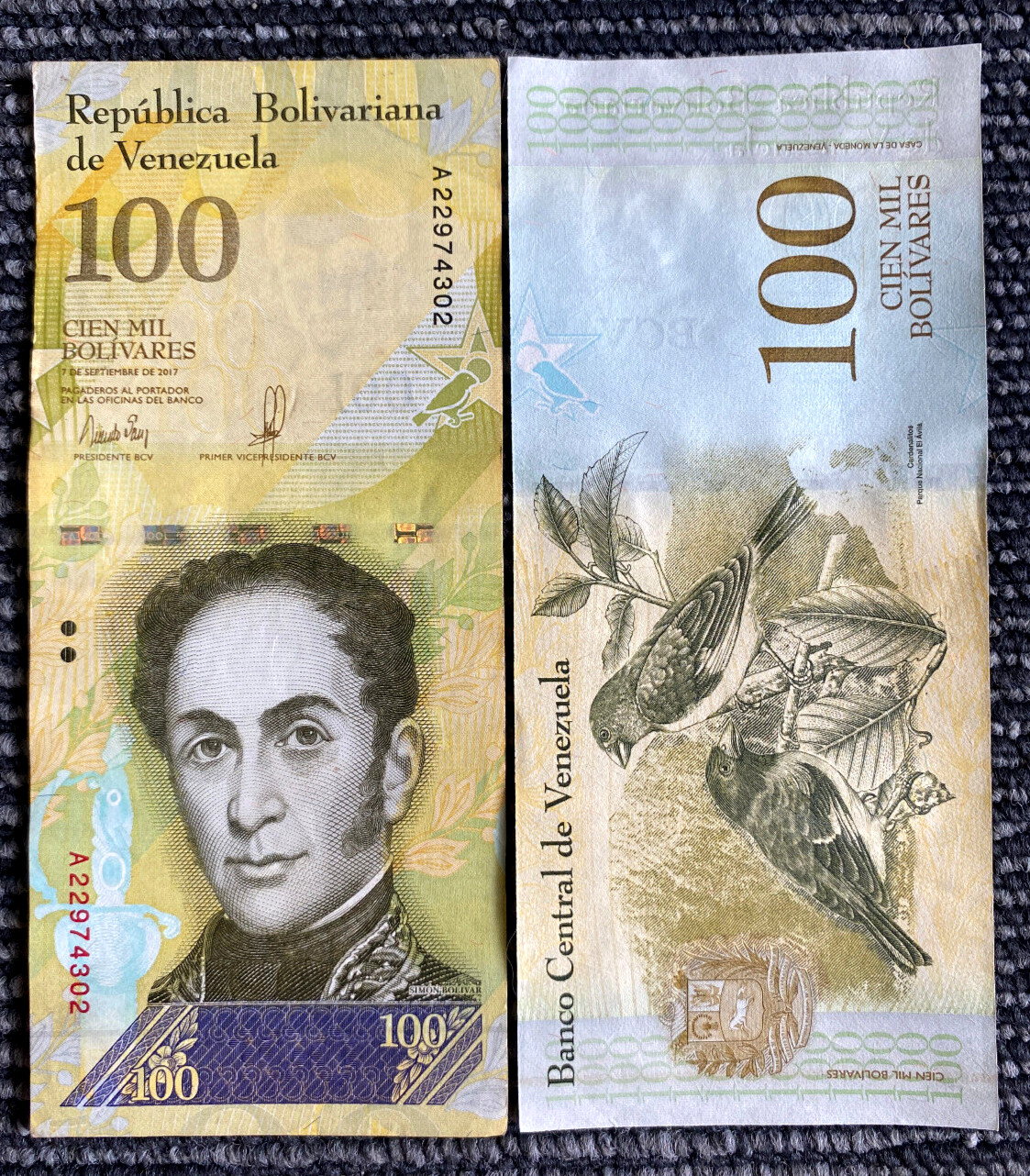 VENEZUELA 100,000 Bolivar 2017 Circulated Fine World Paper Money Circulated
