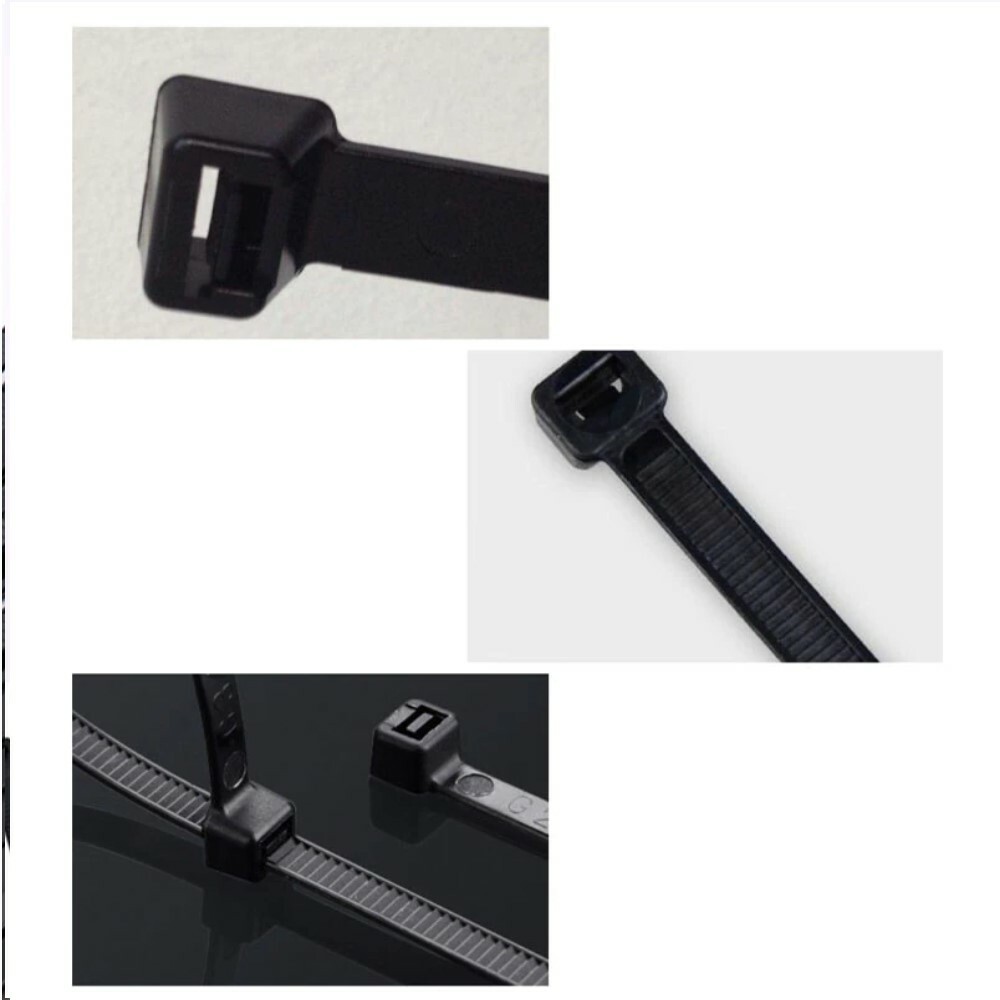 100PCS Self-locking plastic nylon tie black Zip Wire wraps strap cable tie ring