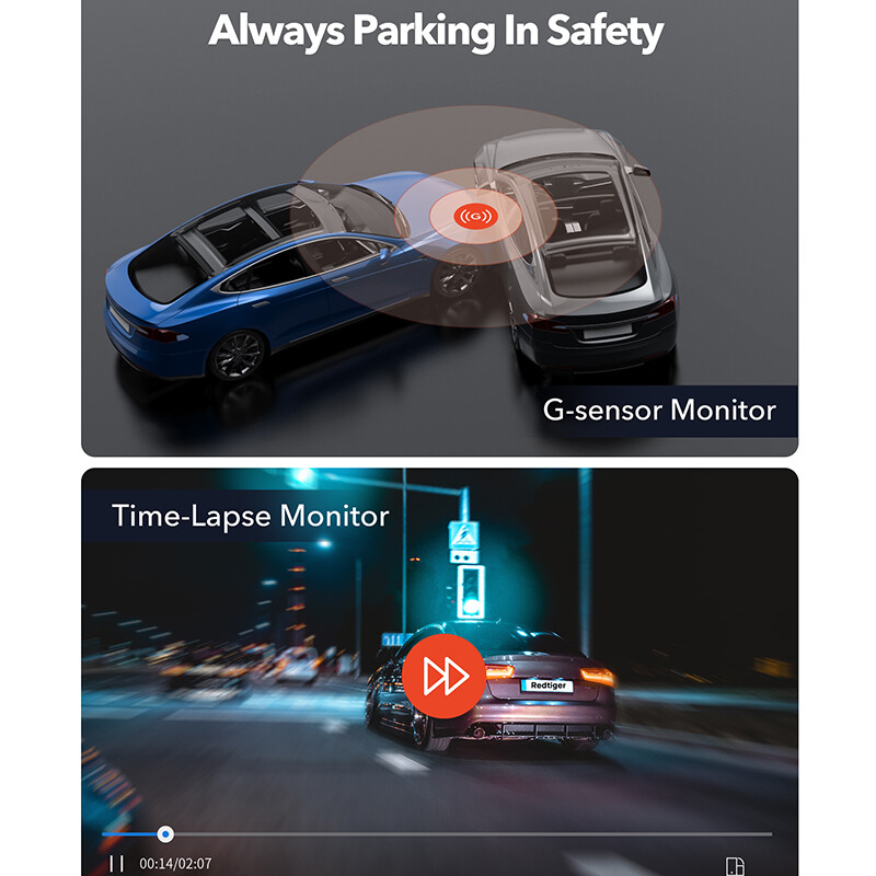 REDTIGER Dash Cam 4K Front and Rear Dash Camera WiFi GPS with Free 32GB SD Card