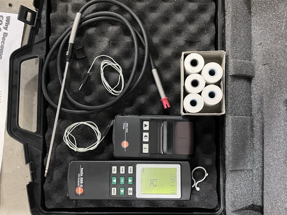 Testo CO Analyzer 325-3 with Printer Accessories & Case