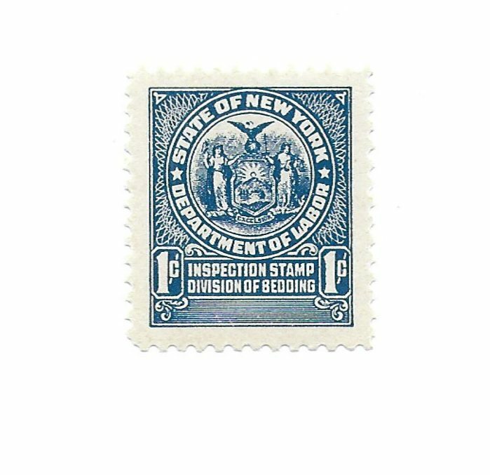 STAMP US SCOTT ??? NEW YORK HEALTH DEPT BEDDING STAMP 1 CENT MNG