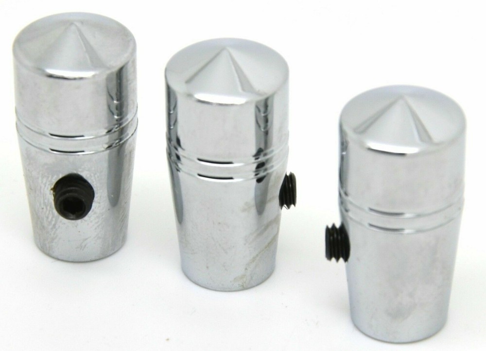 toggle switch extension(3) mini pointed cone 1" chrome aluminum for Peterbilt