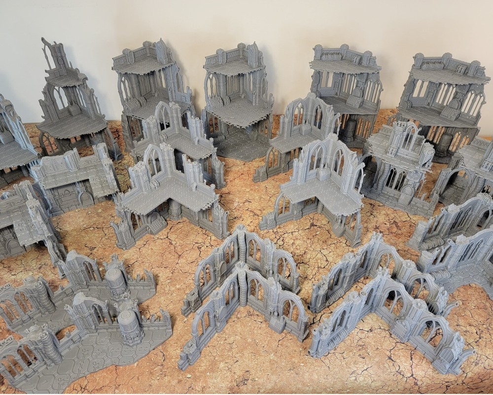 Wargame Terrain SetB 28mm Sci-Fi Tabletop Gothic Building Ruin