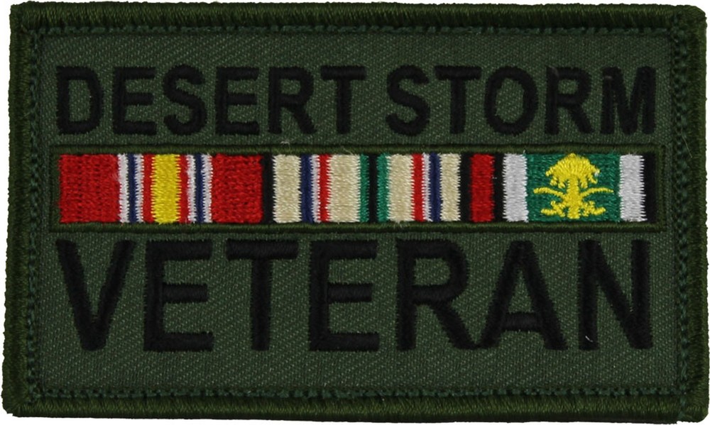 Desert Storm Veteran - 2" x 3" Hook & Loop 2 Piece OD Green Patch