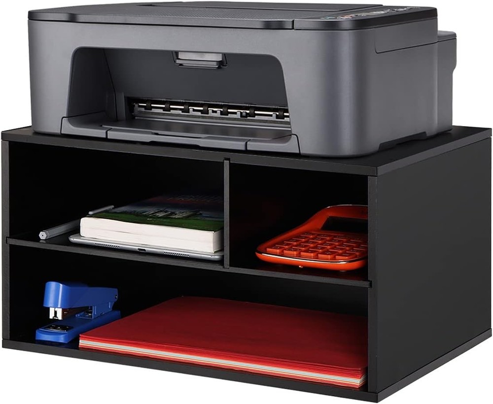 Large Printer Stand Adjustable Printer Table W/ Storage 2-Tier Printer Riser