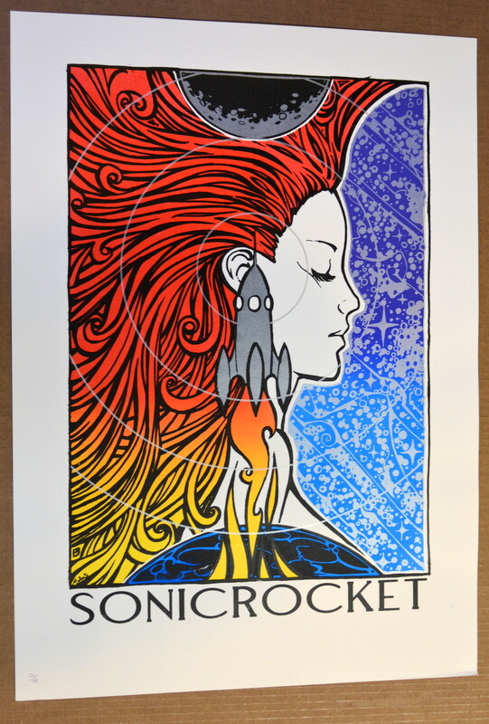 SONIC ROCKET - 2007 - ART PRINT - MALLUES - SILK SCREEN POSTER