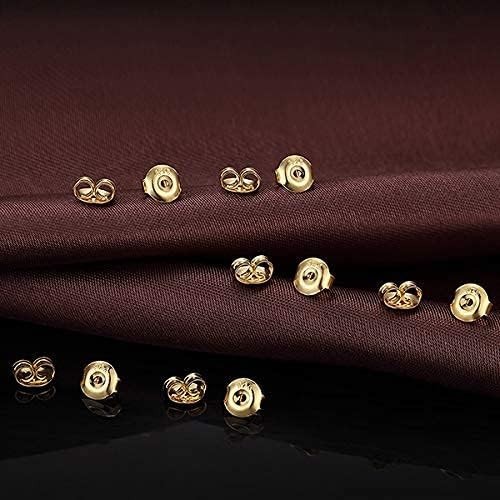 12PCS 925 Silver Earring Backs 18K White Gold Plated Secure Stud Locks