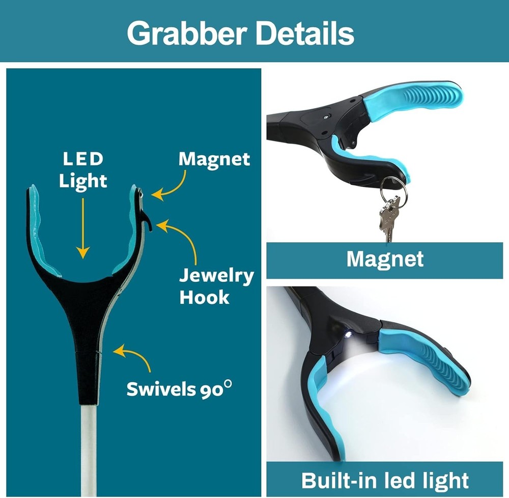 Reacher Grabber Tool 32.68" Foldable Picker Upper Grabber for Elderly Disabled