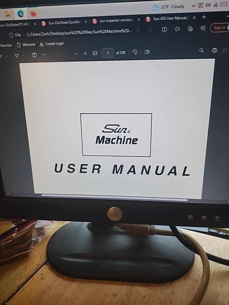 Sun Electric Machine 450 User Service Manual Pdf Book Cd