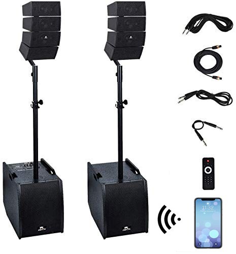 PRORECK Club AEF Powered Line Array PA Speaker System 12 Inch 3200W DJ Combo Set