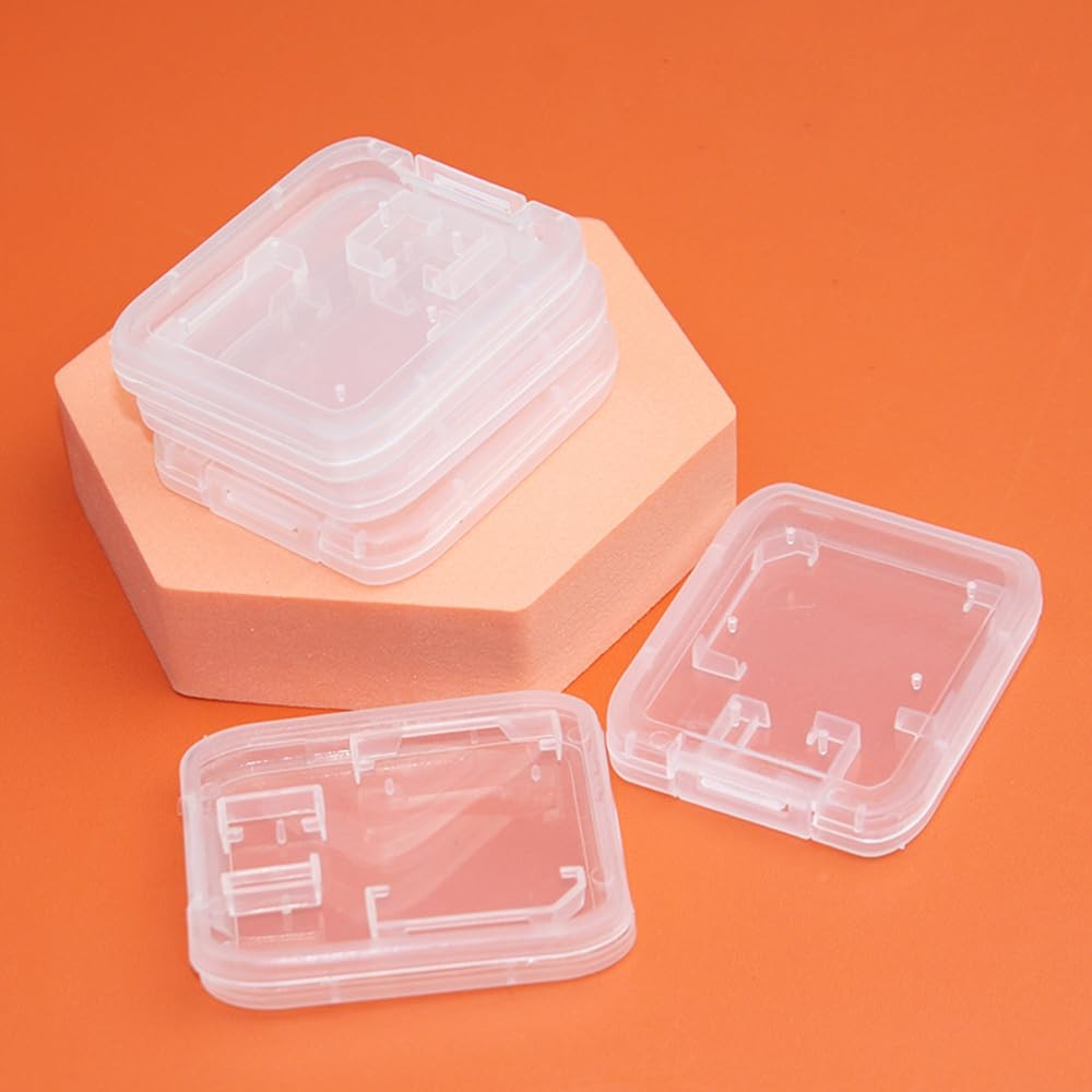 10 Pack Plastic Memory Card Case Storage Boxes Compatible with SD SDHC SDXC