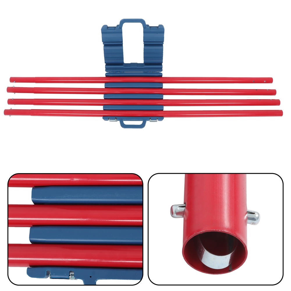 Red Concrete Bull Float Kit 48" × 8" Round End Concrete Float Tool With 4 Rods