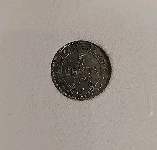 1929 5 Cent New Foundland