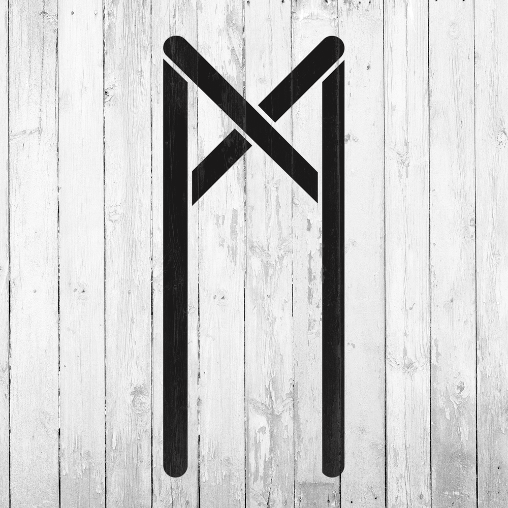 Elder Futhark Mannaz Rune Stencil