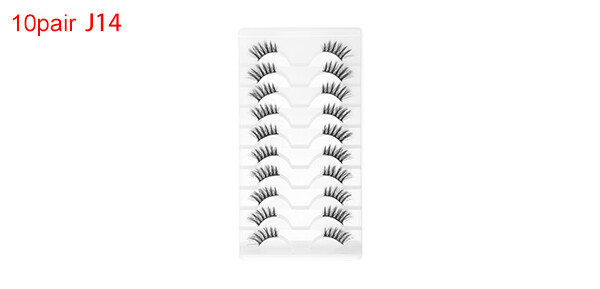 Dense False Eyelashes for Makeup Black J14 10 Pair