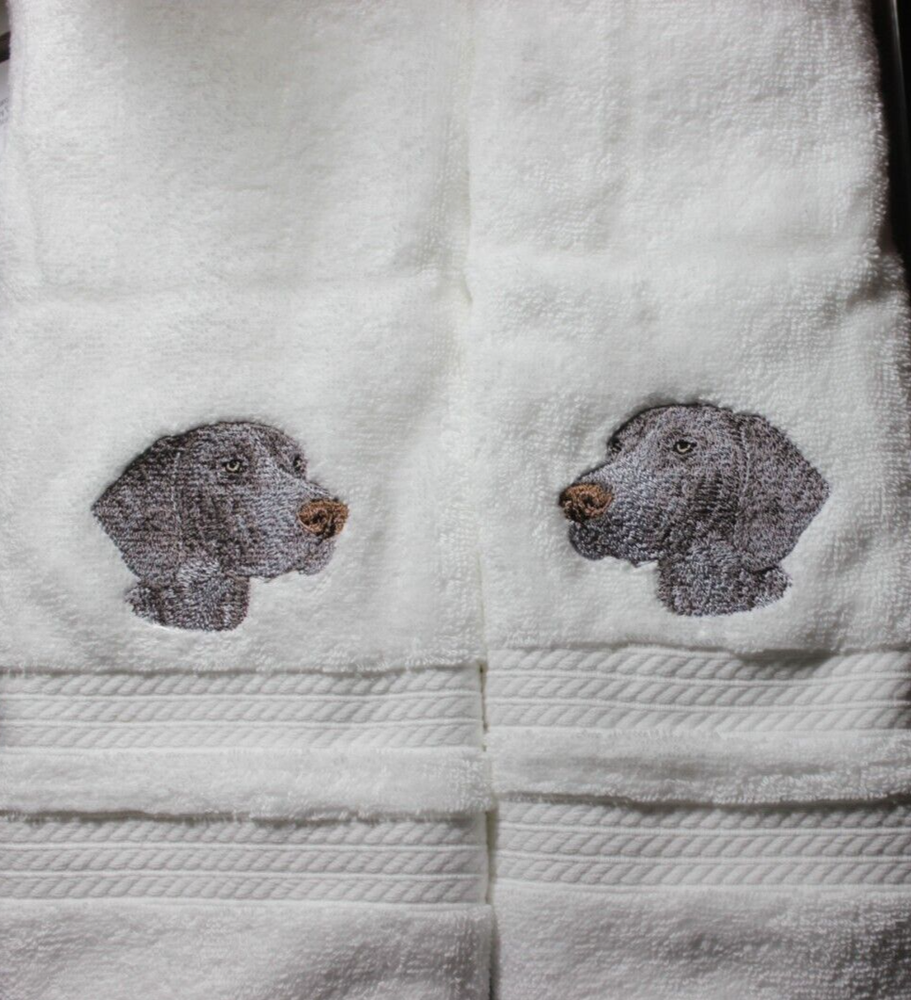 GERMAN SHORTHAIRED POINTER Bathroom SET 2 HAND TOWELS EMBROIDERED PERSONALIZED