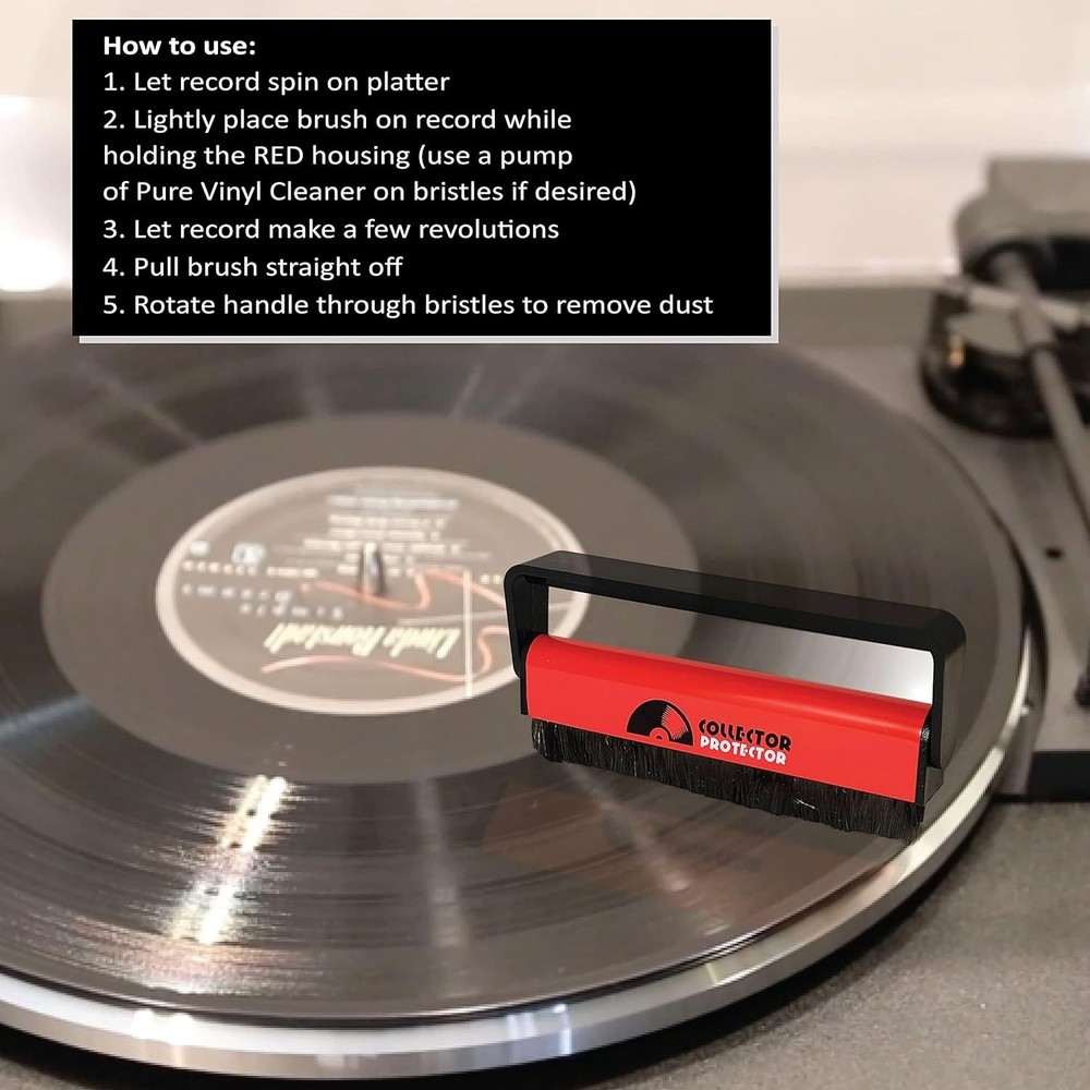 Ultimate Vinyl Cleaning Solution - Anti-Static Brush & Protective Pouch Included
