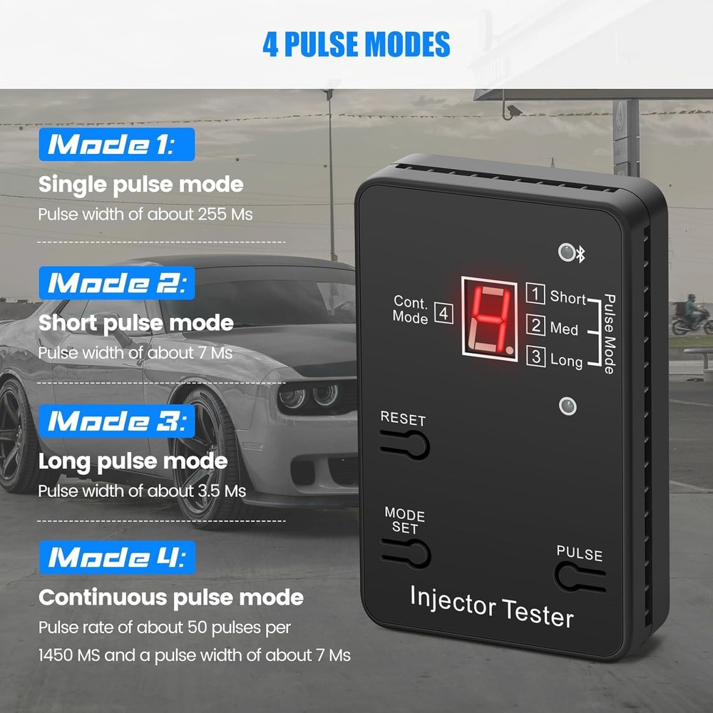 Bluetooth Fuel Injector Cleaning & Testing Kit with 4 Pulse Modes