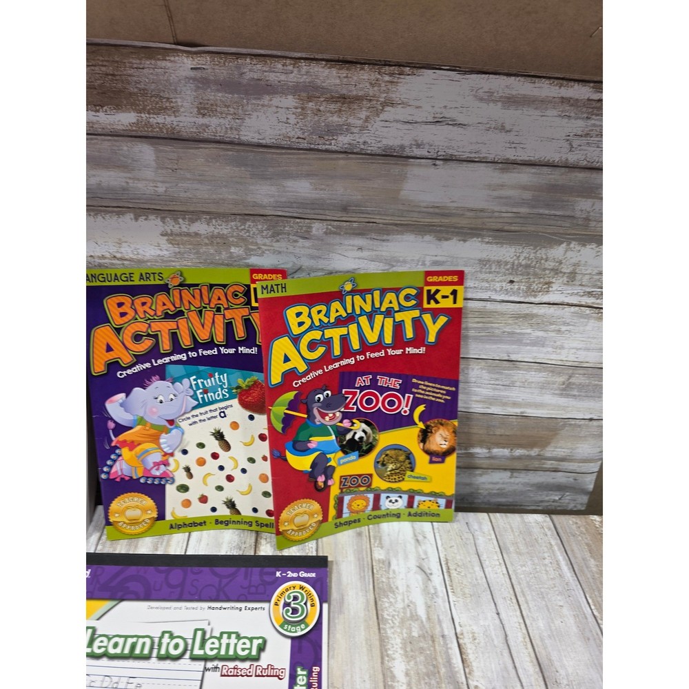 Educational Workbook Lot Brainiac Activity Spectrum Math Mead Scholastic K-2nd