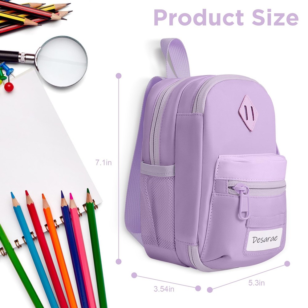 crawing Large Capacity Pencil Case, Mini Backpack Medium, Purple