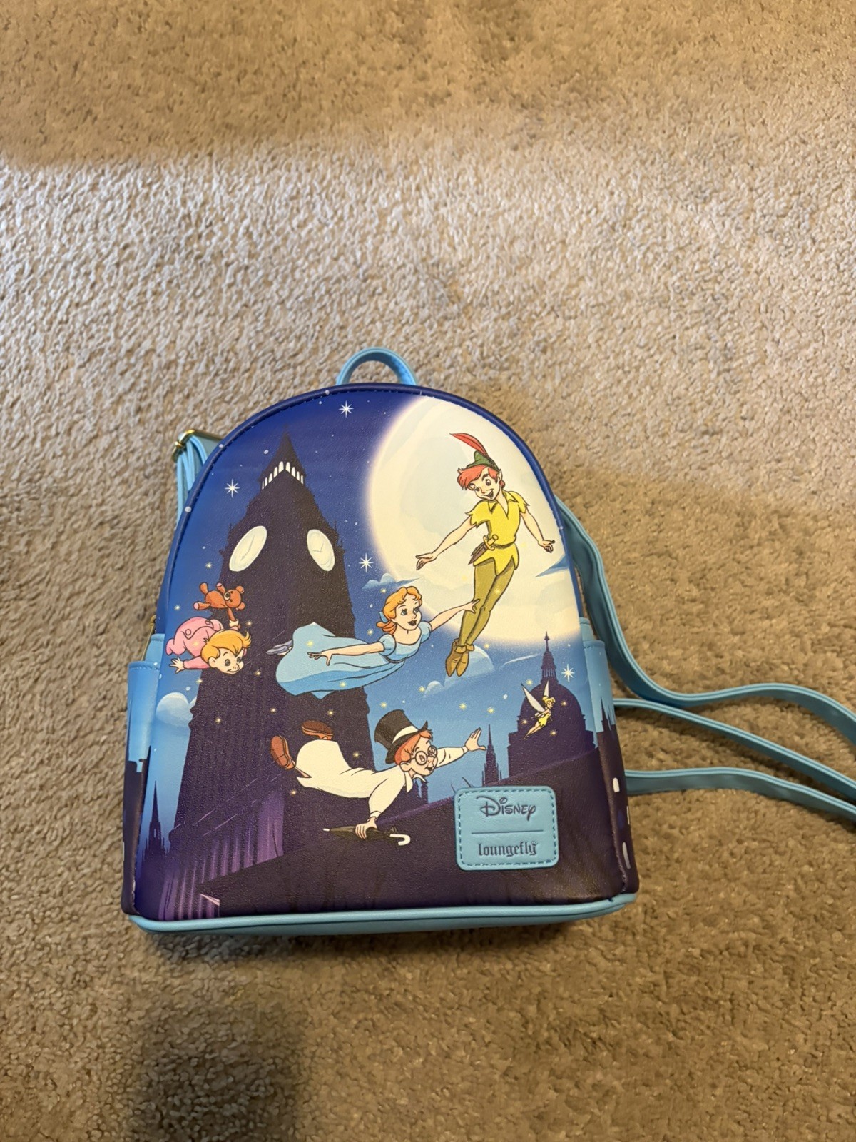 Loungefly Disney Peter Pan Mini Backpack Blue Light Multicolor