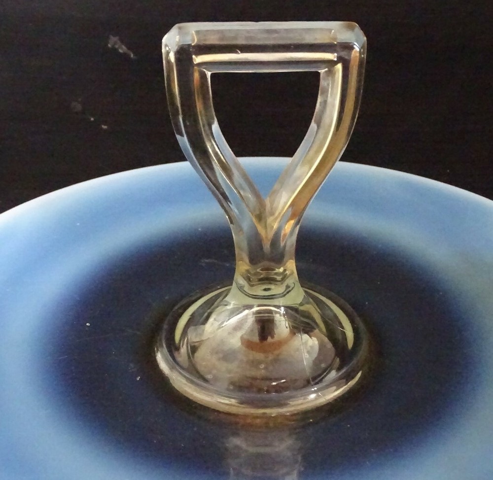 Diamond USA Opalescent Handled Sandwich Server / Tray