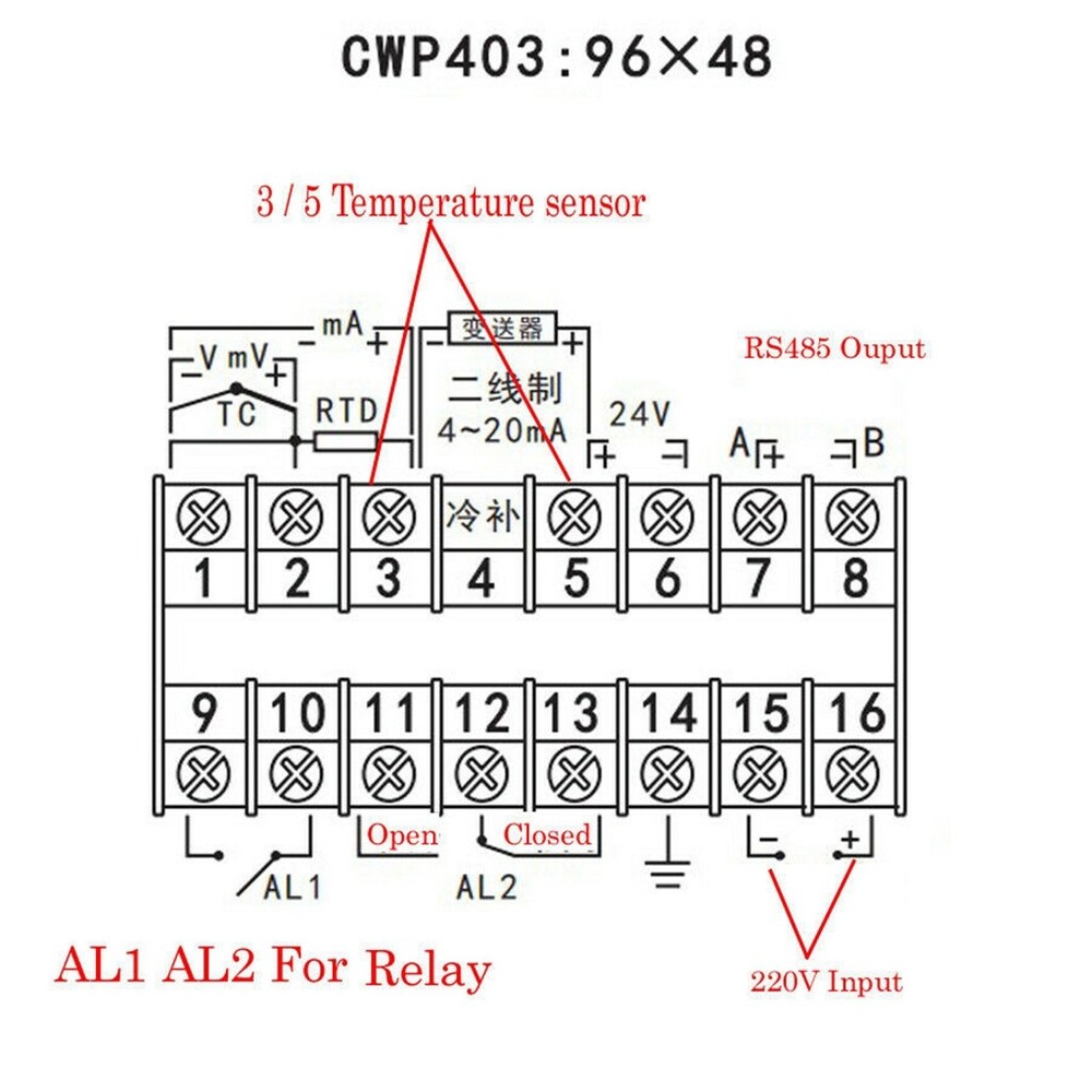 DC 24V Online Non-contact Infrared Temperature Controller Thermometer Sensor