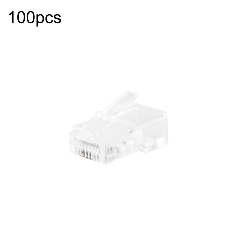 100Pack Cat5e RJ45 8P8C Gold Plated Modular Plug Wire Pass Data Networks Through