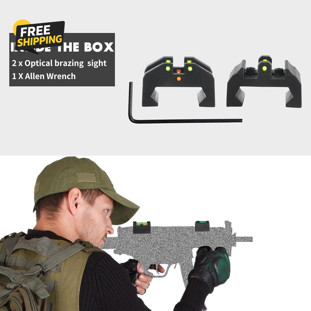 Low Baseline Fiber Optic Sight Front and Rear Sight