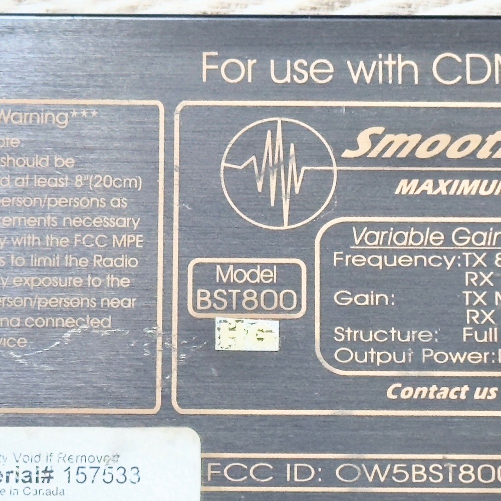 Smoothtalker Mobile Cellular Booster Amplifier BST800