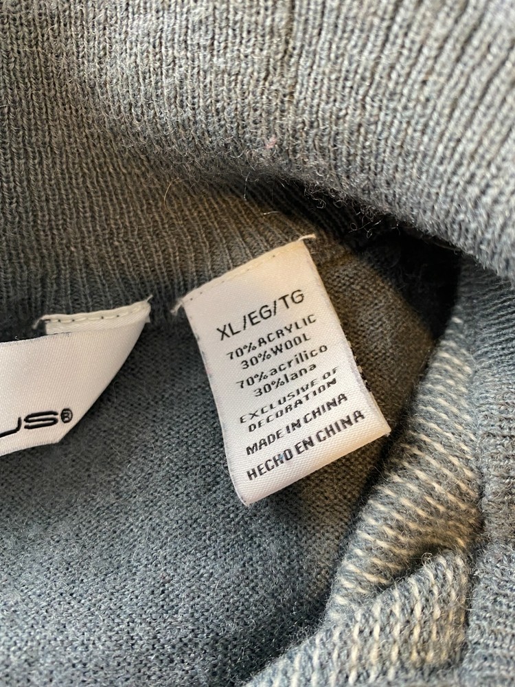 Jack Nicklaus Mens Pullover Golf Sweater Size XL Gray Wool Blend 1/4 Zip