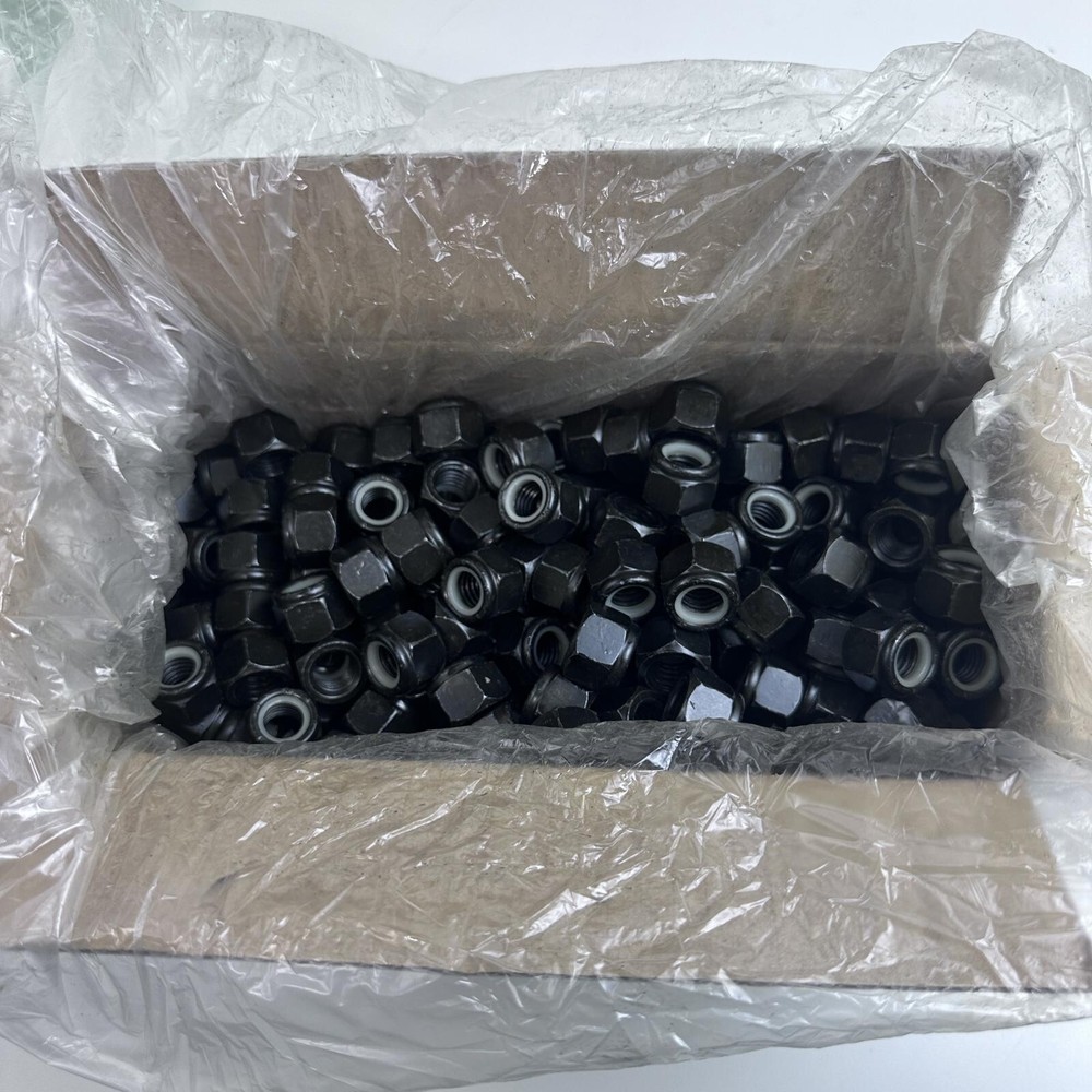 (100ea) Hillman 1/2-13 Black Phosphate Nylon Insert Stop Nuts 662033