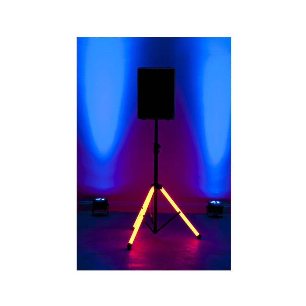 (2) ADJ CSL-100 Light Up Multi Color LED Speaker Stands w/Remote & Case