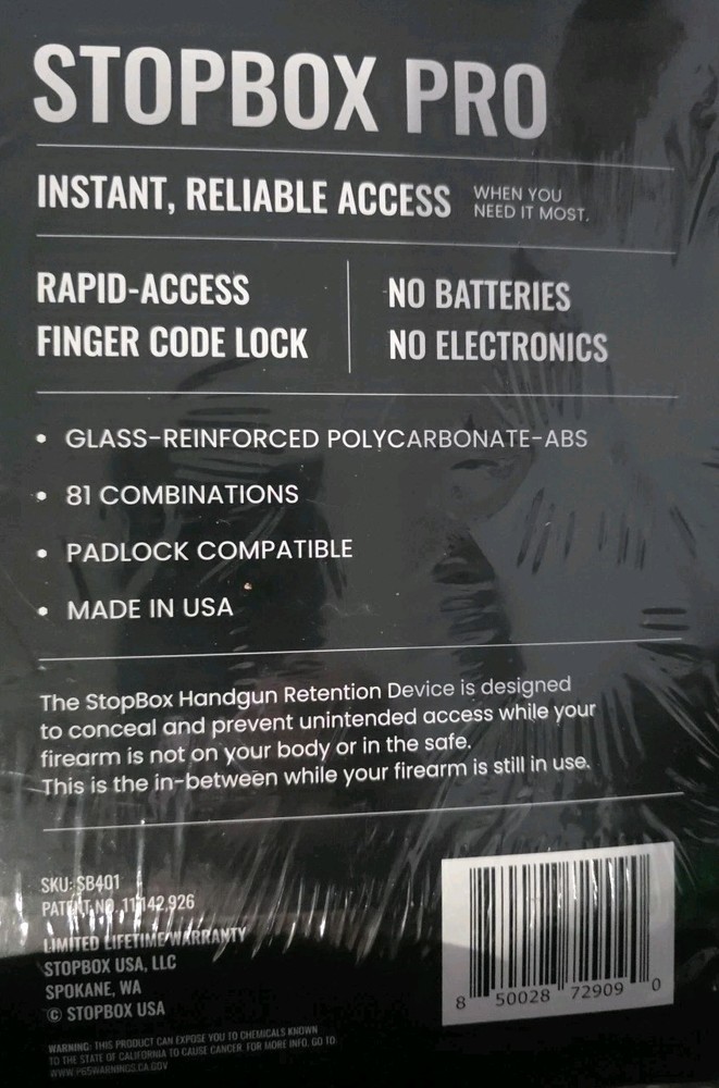 Stop Box Pro Rapid Access Gun Safe