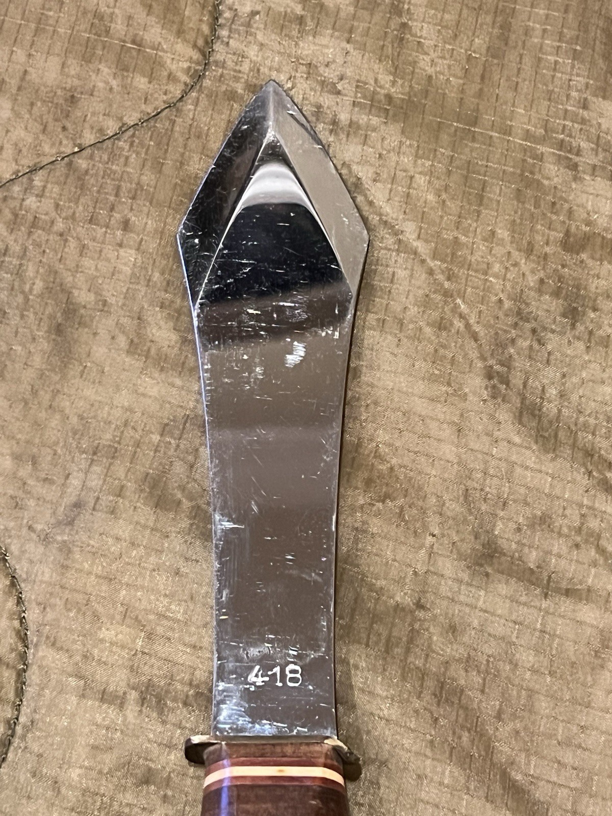 Vintage Edge Mark BULL’S EYE Throwing Knife w Sheath- Solingen Germany