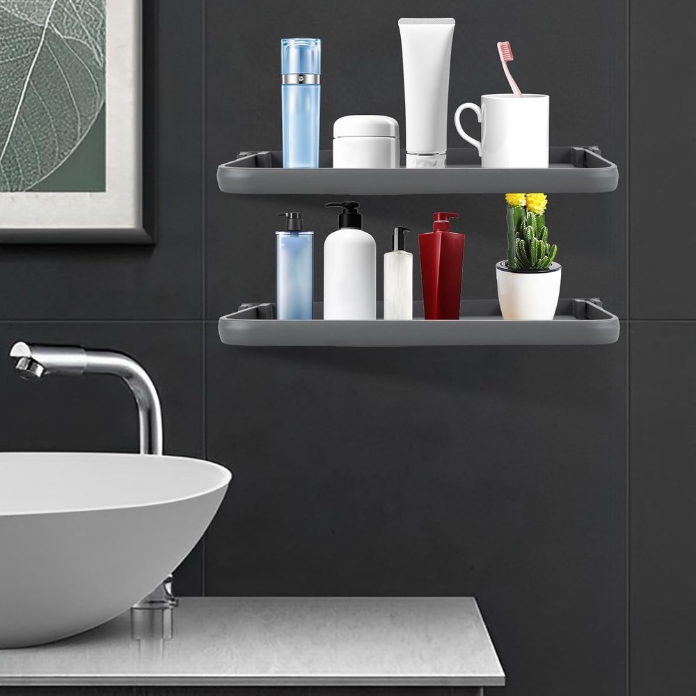 2Pcs RV Aluminum Foldable Shelf, Wall-Mounted Foldable Shelf, Easy to Install