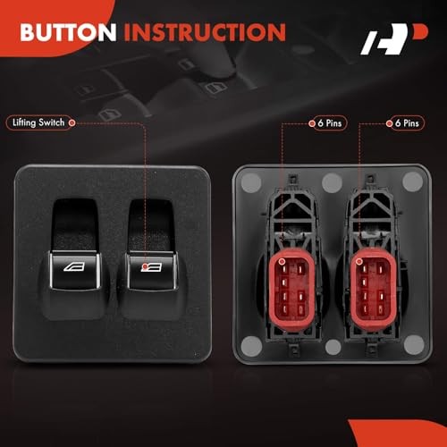 Power Window Switch Compatible with Ford Transit Connect 2010-2017, Front