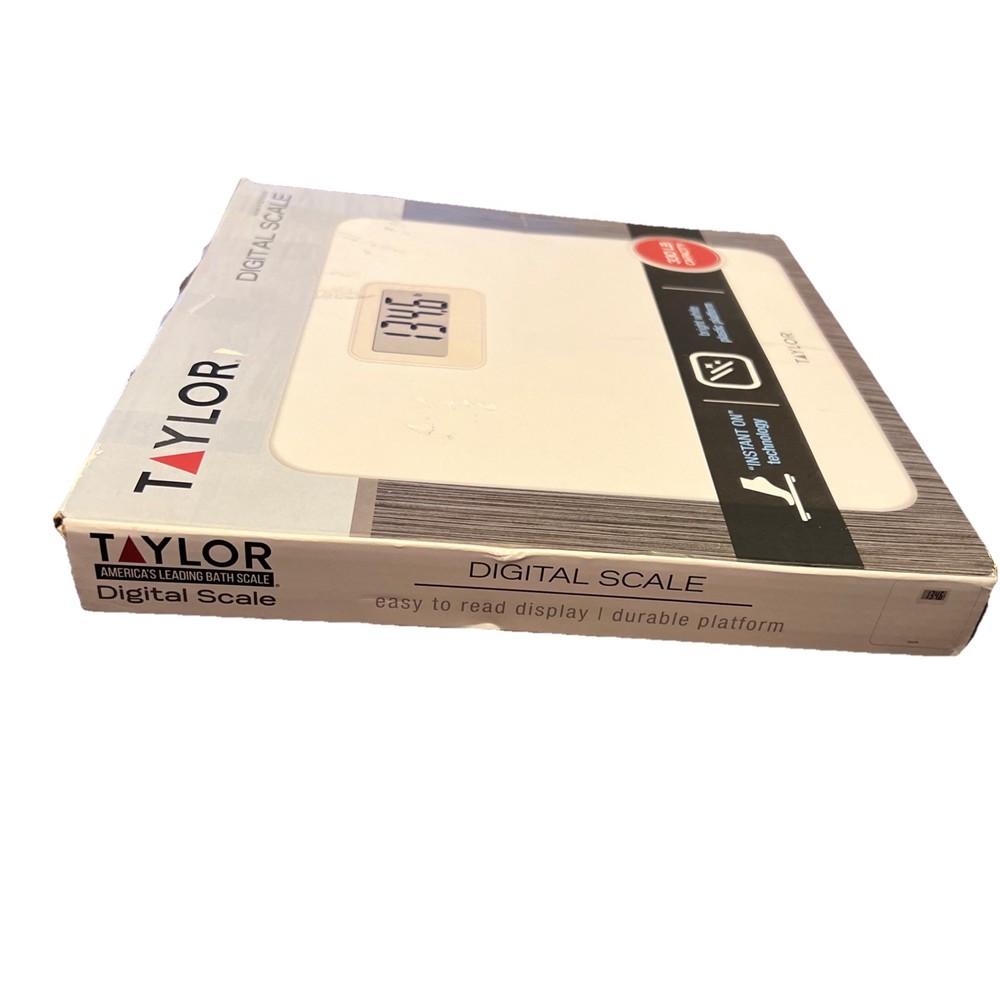 TAYLOR® PRECISION Digital Plastic Bath Scale, White, 330-Lb. Capacity. Open Box