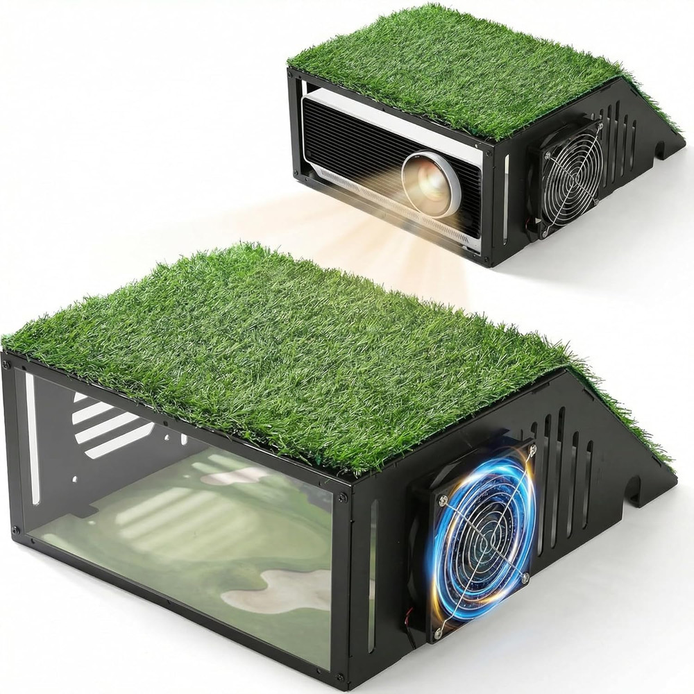 Golf Simulator Projector Cover with Steel Frame and Ventilation System