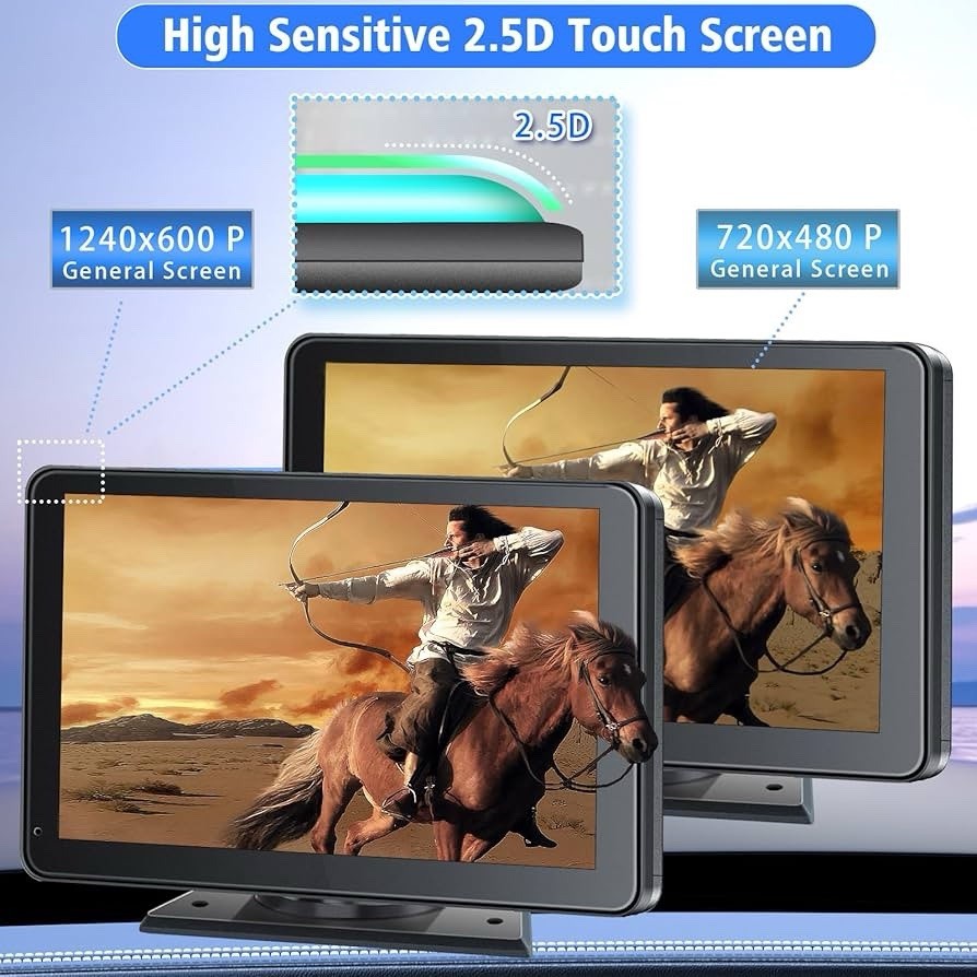 Portable Wireless with Apple CarPlay and Android Auto Screen for Car 8.9" HD