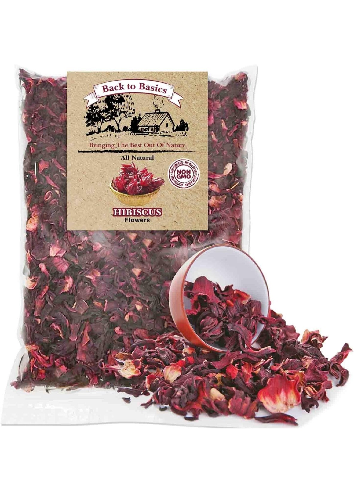 Back To Basics 1 LB 100%  Premium Dried Hibiscus Flowers Tea,Jaimaica Tea