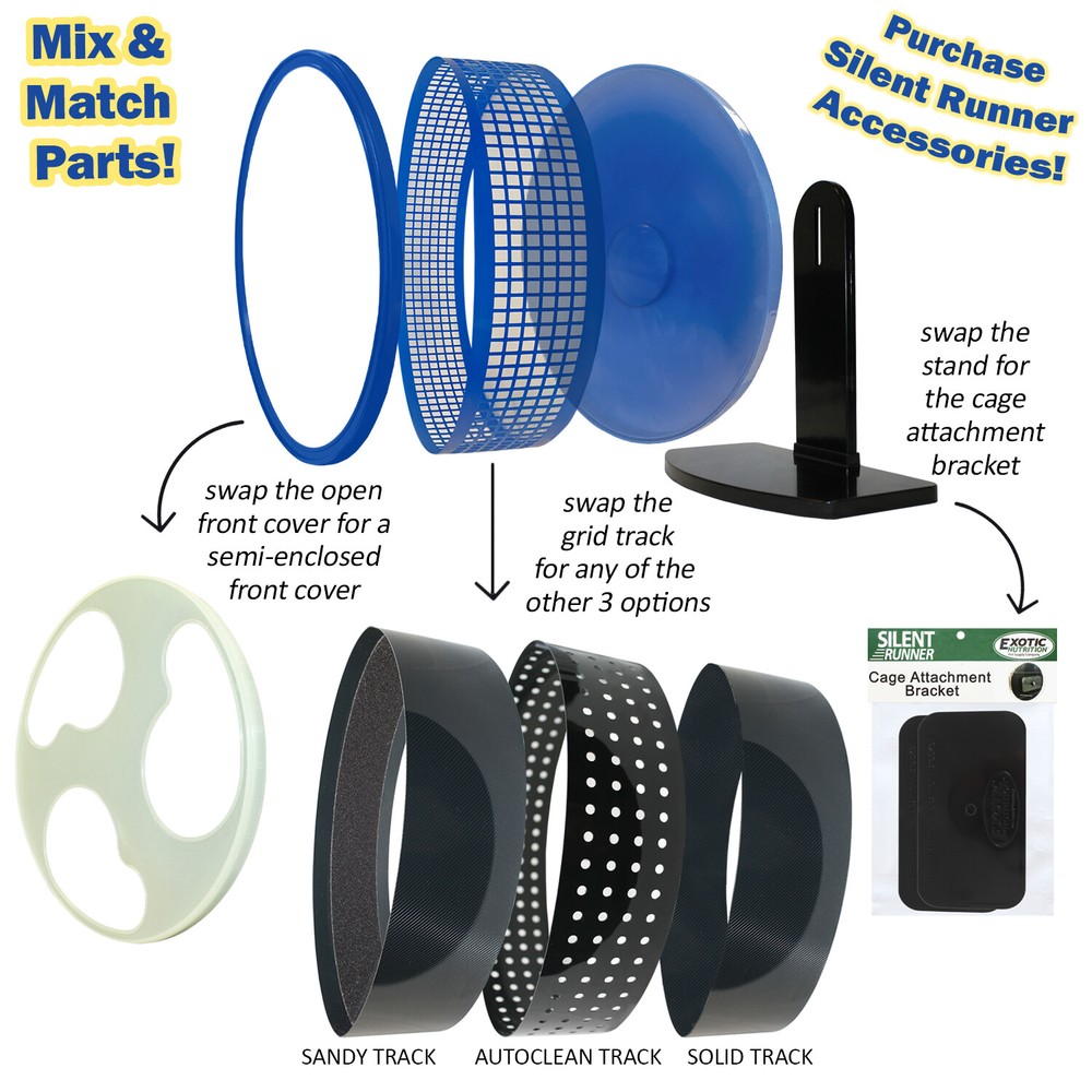 Silent Runner Pro Blue - Durable Pet Exercise Wheel with Stand