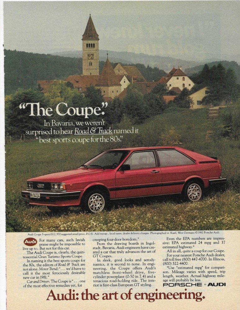 "THE COUPE" AUDI ORIGINAL PRINT AD