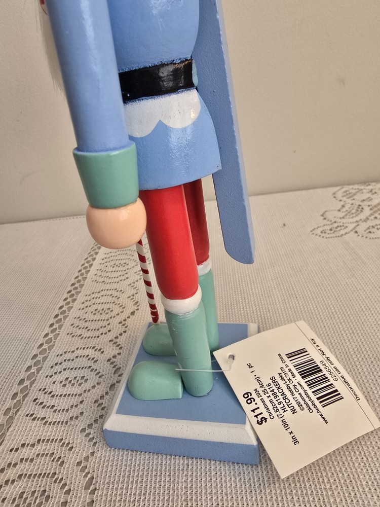 NWT! MULTICOLOR WOOD NUTCRACKER 10" TALL HOBBY LOBBY