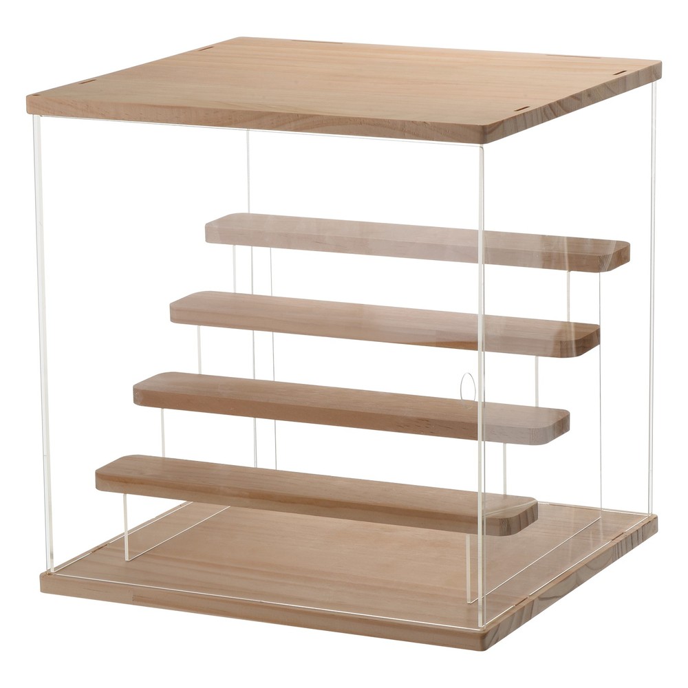 Acrylic Display Case with LED Light 5 Tier Transparent Dustproof Showcase